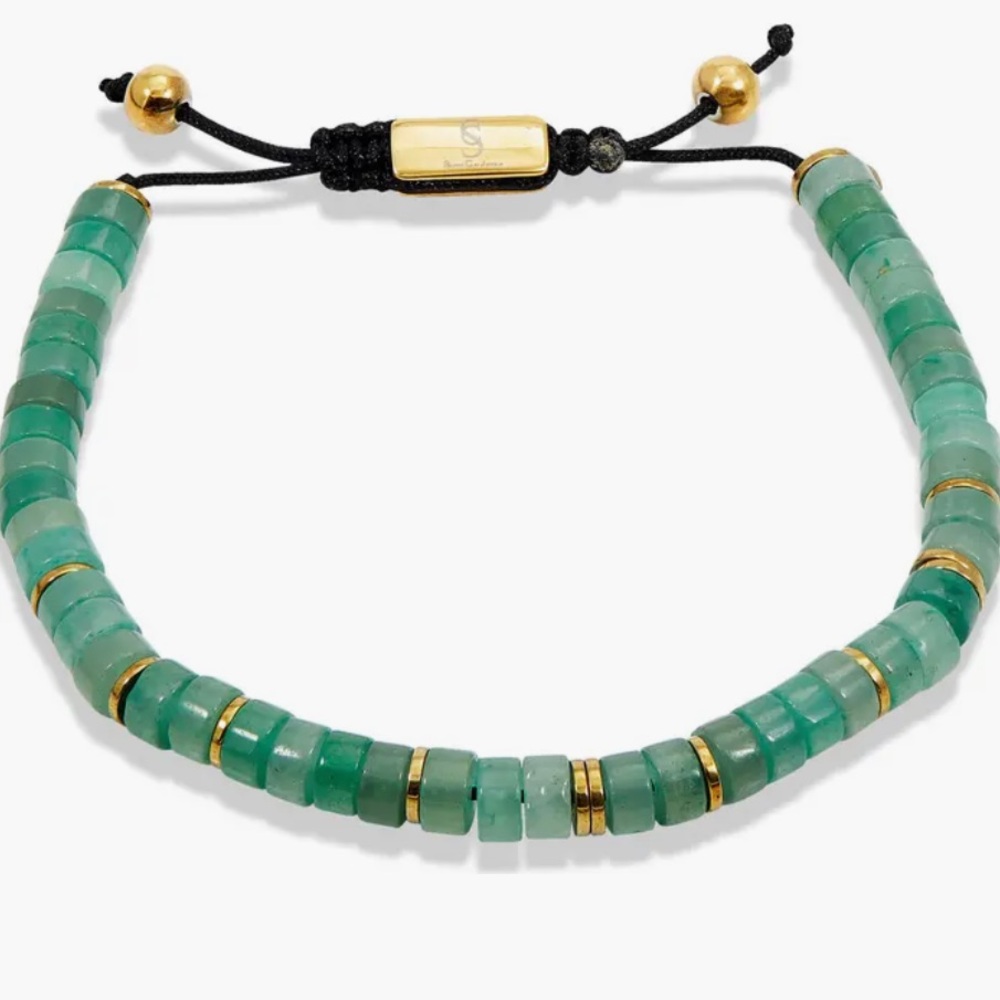 Savvy Cie Aventurine Adjustable Slider Bracelet NWT